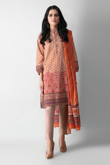 L210538 Beige Khaadi Autumn Collection 2021